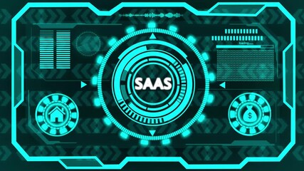 Wall Mural - Saa S Software as a Service Concept With Icons For Idea Growth Partnership And Automation SaaS technology