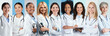 © Prostock-studio - A group of diverse healthcare professionals, including several women, wear lab coats and stethoscopes while posing confidently in a studio setting.