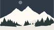 © shazam - Mountains covered with snow. Mountains landscape. Snowy Mountain Range. Vector illustration.