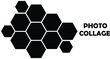 © StockBySohag - Black hexagon photo collage template. Honeycomb layout design element, blank frames for photo collection, overlay, montage, clipping, layer mask. Vector illustration.