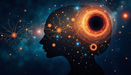 Wall Mural - Mind Universe: Cosmic Brain Connections