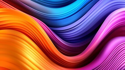 Wall Mural - colorful wave with a rainbow of colors. the colors are bright and vibrant, creating a sense of energ