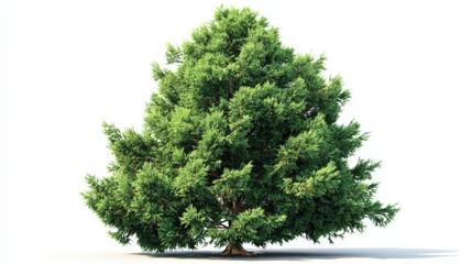 Wall Mural - Isolated Green Tree Illustration on White Background: Nature, Forest, and Environmental Concept