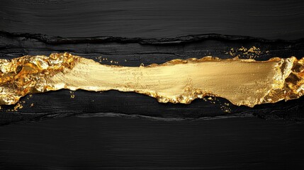 Wall Mural - Gold and black line with a black background. The gold line is the main focus of the image