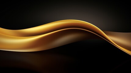 Wall Mural - gold wave is shown on a black background. the wave is long and curvy, and it is flowing smoothly. th