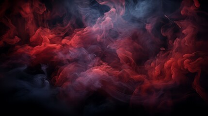 Wall Mural - red and blue smokey background with a black background. the background is dark and the smoke is thic