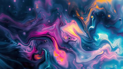 Wall Mural - A vibrant, cosmic artwork featuring neon colors in a galaxy-like formation.