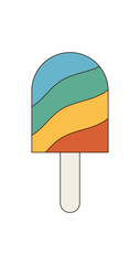 Wall Mural - Groovy retro style sticker in flat wavy pop colors. Groovy element, funky summer look with colorful and cool graphic, modern y2k vibe. Playful accent for trendy designs.