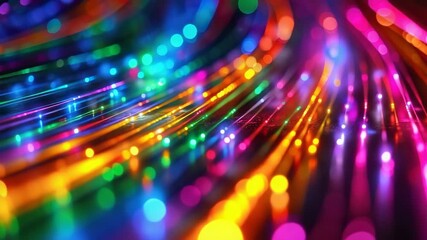 Wall Mural - Luminous neon tubes with a variety of colors creating a vibrant and colorful backdrop.