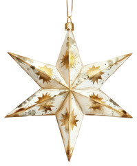 Wall Mural - PNG White and Gold Star Christmas ornament christmas star accessories.