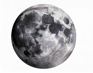 Wall Mural - Big watercolor moon illustration. Symbol of new beginning, dreaming, romance, fantasy