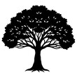 © Sanzida - A striking black silhouette of a full leafy tree design