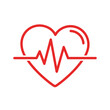 © Cilpii - Red heart icon with a pulse line, symbolizing health, cardiology, and life vitality