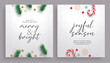 © Zeinous - Christmas wish and joyful greeting card clipart poster set. Christmas greeting and wishes card in minimal, simple and elegant Christmas clip art for holiday season postcard collection vector