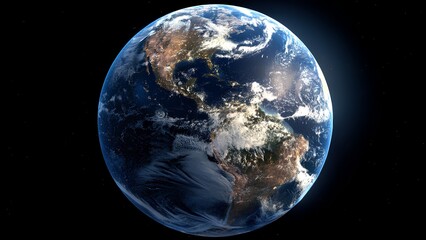  Planet Earth from Space, View of North and South America, Blue Earth Globe