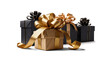 © wetzkaz - golden and black gift boxes as presents, isolated