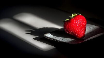 Wall Mural - on matte white plate with strong natural light from side