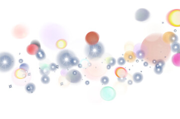 Wall Mural - Christmas Bokeh shine blurred cutout on transparent background, shining star dust particles Bokeh shape flares glowing, png image 
