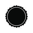 © Silhouette Store - Black Silhouette of a Scalloped Circle Badge seal stamp