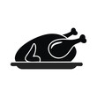 © Silhouette Store - Black Silhouette of Roasted Turkey on Platter Keywords: roasted turkey, chicken, poultry, food