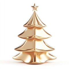 Wall Mural - gold christmas tree illustration festival festive.