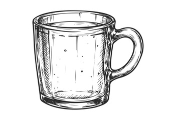 Wall Mural - vintage hand-drawn mug sketch with detailed lines - stock vector
