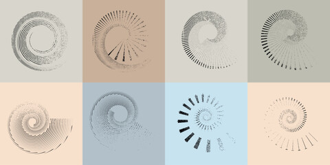 Wall Mural - sprayed black spiral.graffiti art design . noise dispersion circle logo . spray effect .grunge, grai