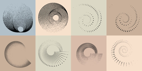 Wall Mural - sprayed black spiral.graffiti art design . noise dispersion circle logo . spray effect .grunge, grai