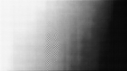 A gradient of black dots on a white background, transitioning from light to dark.