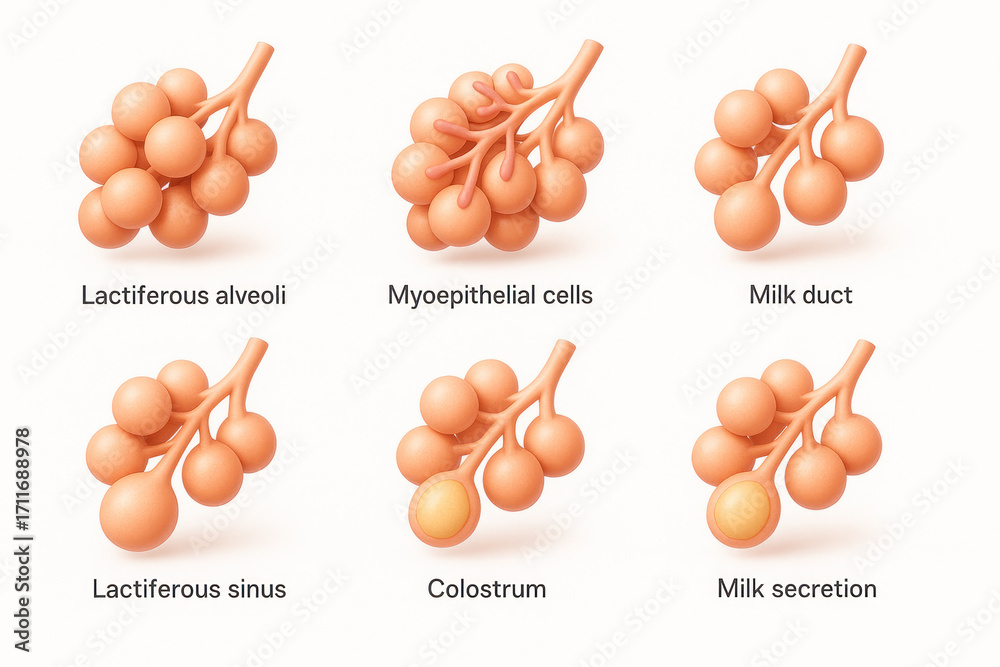 Lacticating Anatomy of the Lactating Breast Stock Illustration | Adobe Stock