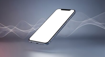 floating smartphone mockup blank screen for app presentation