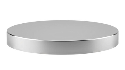 Silver metal round podium isolated on transparent background