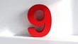 © Arsyifa - Red number nine on white background (1)