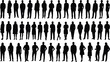 © Shahariar's World - Group of business people silhouettes, professional team vector set, corporate men and women, standing people illustration, black human figures, teamwork concept, office staff design