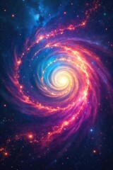 Wall Mural - Cosmic Swirls A Celestial Tapestry of Light and Color, Representing Universal Interconnection and Spiritual Awakening
