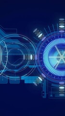 Wall Mural - animation of scopes scanning and data processing over digital screen