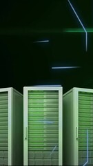 Wall Mural - Animation of connections and data processing over computer servers