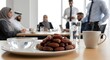 © takichan - Ramadan Iftar Setup with Drinks and Dates in Arab Office