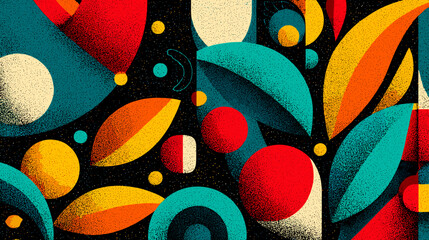 Vibrant abstract pattern with colorful shapes