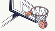 © Armature  - Basketball going through hoop sports graphic illustration vector art.