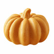© Sathaporn - Realistic pumpkin shaped cookie with smooth golden orange baked surface without icing isolated on transparent background for Halloween and autumn design