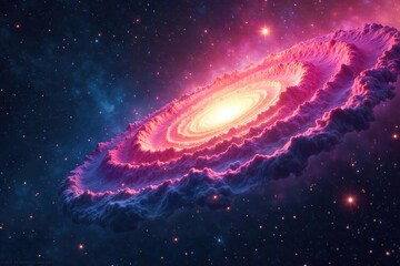 Wall Mural - A swirling nebula at the edge of known space, hinting at the vast unknown beyond Cosmic dust and gas form intricate patterns, suggesting an infinite expanse , light, interstellar