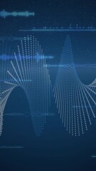 Wall Mural - animation of dna strand over data processing
