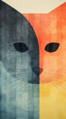 Wall Mural - Cat painting abstract mammal.