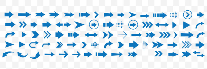 Wall Mural - Black arrows flat icons. Set for web design. Direction pointers vector icons. Big collection. Vector set of black arrow signs.