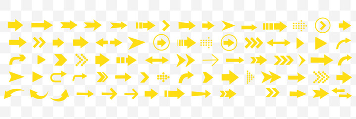 Wall Mural - Black arrows flat icons. Set for web design. Direction pointers vector icons. Big collection. Vector set of black arrow signs.