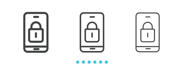 handphone locked icon. Thin line icon vector