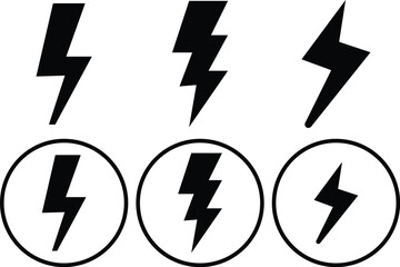 Wall Mural - 
Lightning bolt icon. Electric vector lightning logo. Electric power symbol, thunder bolt flash icon.
