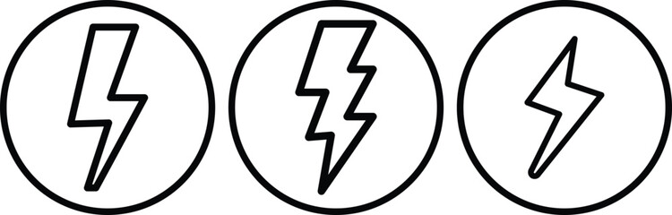 Wall Mural - 
Lightning bolt icon. Electric vector lightning logo. Electric power symbol, thunder bolt flash icon.
