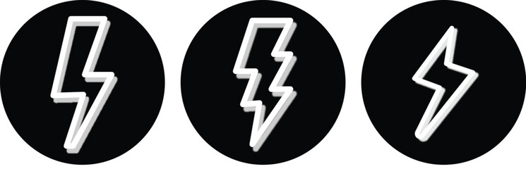 Wall Mural - 
Lightning bolt icon. Electric vector lightning logo. Electric power symbol, thunder bolt flash icon.
